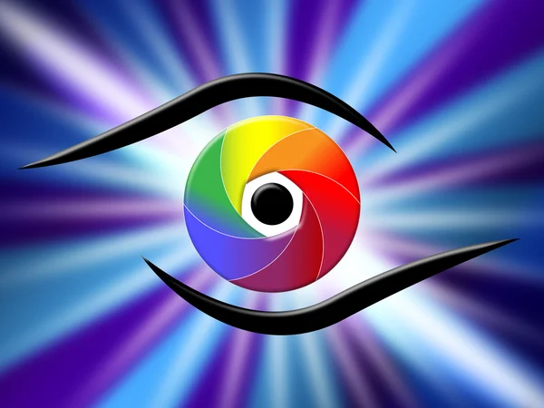 Eye Aperture Represents Color Guide And Chromatic — Stock Photo, Image