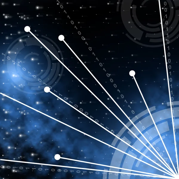 Espaço Tech mostra astronomia de alta tecnologia e Cosmos — Fotografia de Stock