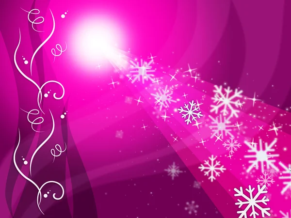 Glow Snowflake Represents Ice Crystal And Congratulation — Stock Photo, Image