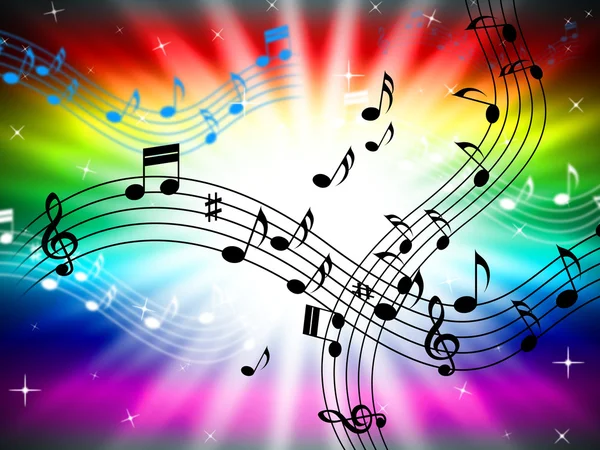 Sunrays Color Shows Bass Clef And Audio — Stock Photo, Image