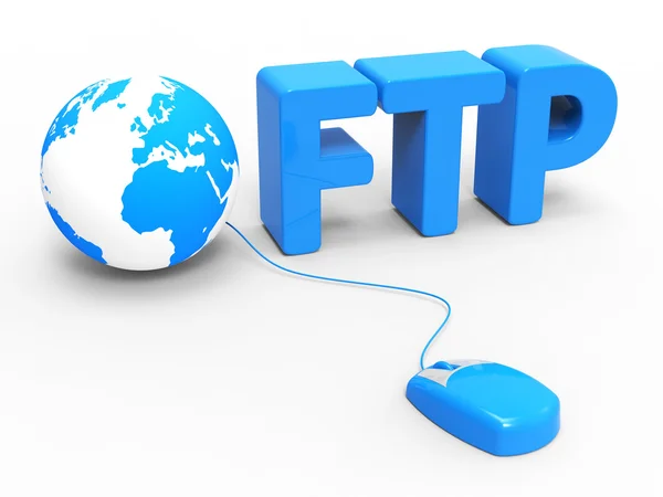 Global Internet Indicates File Transfer Protocol And Web — Stock Photo, Image