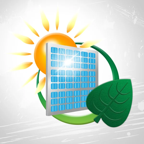 Solar Panel Shows Go Green And Environmentally — Stock Photo, Image