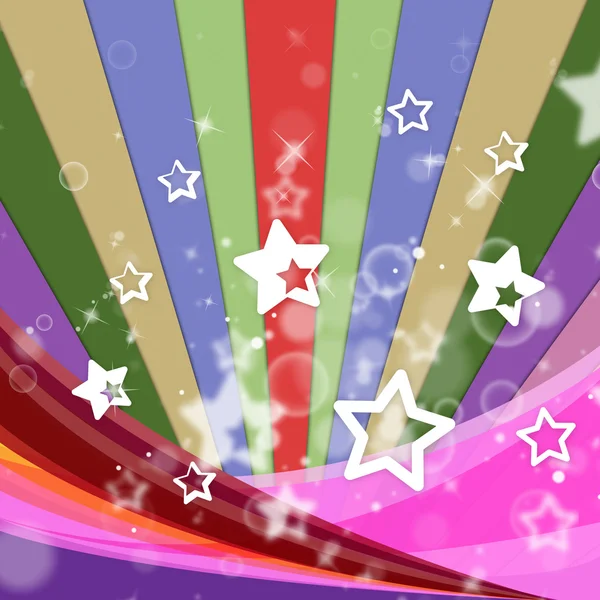 Stars Color Represents Multicolored Ray And Starry — Stock Photo, Image