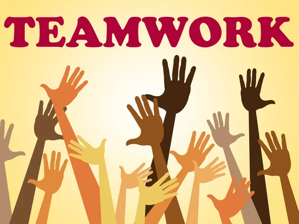 Teamwork Team Indicates Hands Together And Combined — Stock Photo, Image