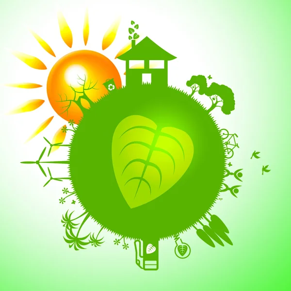 Eco Sun Indicates Earth Friendly And Eco-Friendly — Stock Photo, Image