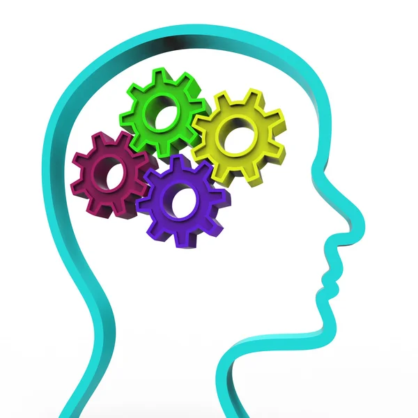 Think Brain Represents Reflect Consideration And Head — Stock Photo, Image