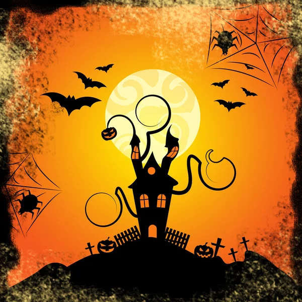 Haunted House Indicates Trick Or Treat And Bats — Stock Photo, Image