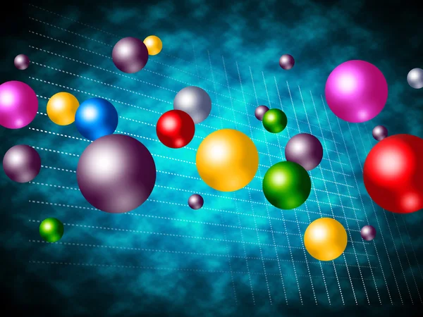 Explosie kleurrijke betekent zeepbel explosieve en sferische — Stockfoto