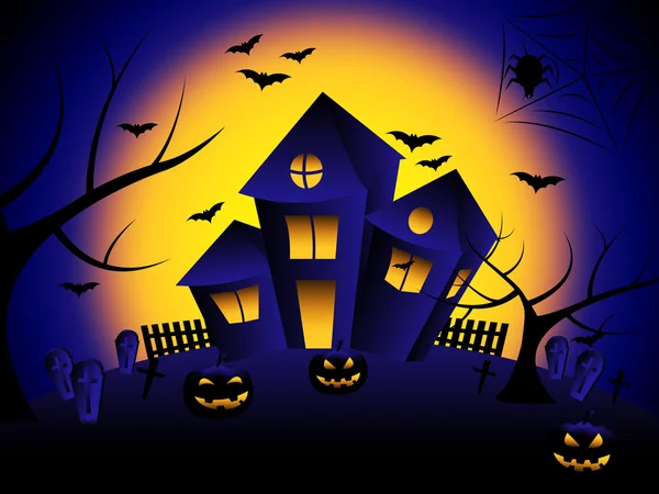 Haunted House Means Trick Or Treat And Autumn — Stock Photo, Image