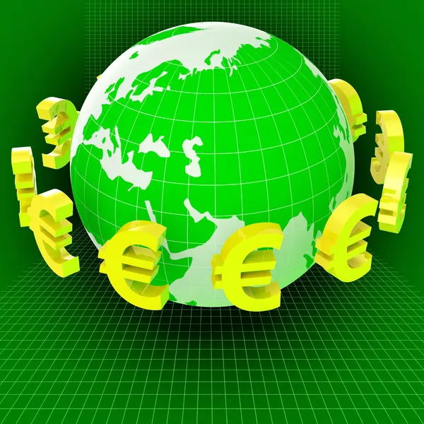 Euros Forex Means Worldwide Trading And Earth — Stock Photo, Image