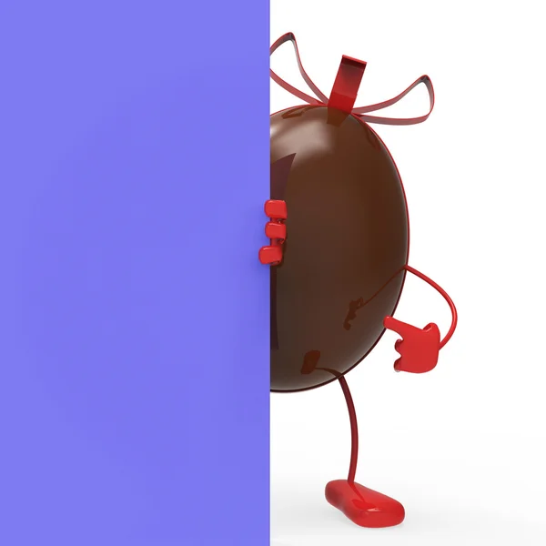 Easter Egg Means Blank Space And Choc — Stock Photo, Image