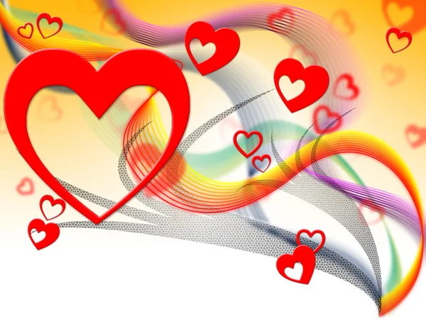 Background Hearts Shows Valentine's Day And Affection — Stock Photo, Image