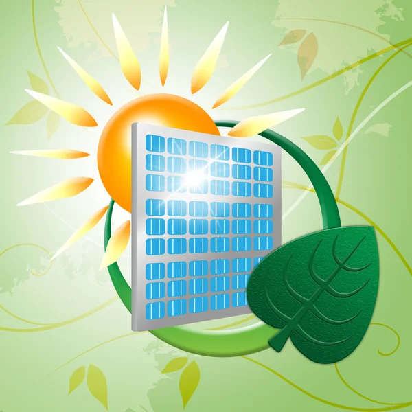 Solpanel representerar jorden vänliga och eco — Stockfoto