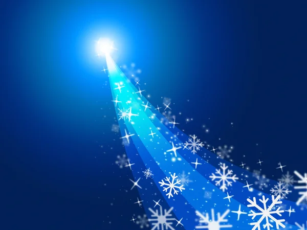 Star Xmas Shows Merry Christmas And Blazing — Stock Photo, Image