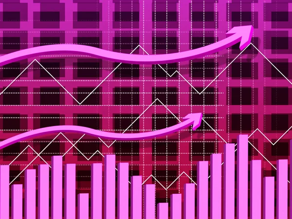 Gráfico de barras representa crescer gráfico de barras e crescimento — Fotografia de Stock
