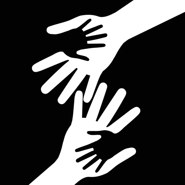 Holding Hands Indicates Black Together And Kid — Stock Photo, Image