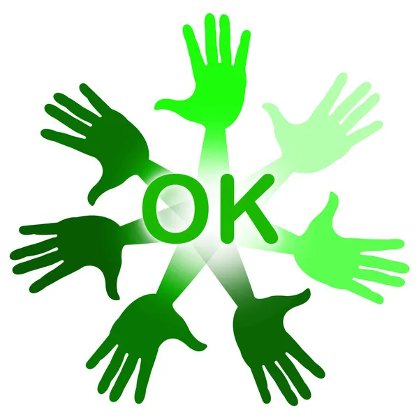 Hands Ok Means All Right And O.K. — Stock Photo, Image