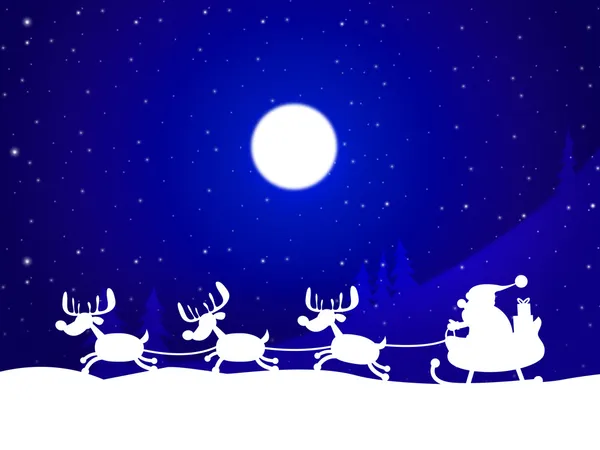 Noel Baba ve kutlama Noel reindeer gösterir — Stok fotoğraf