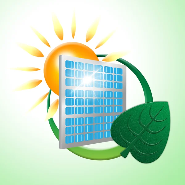 Solpanel visar alternativ energi och miljö — Stockfoto