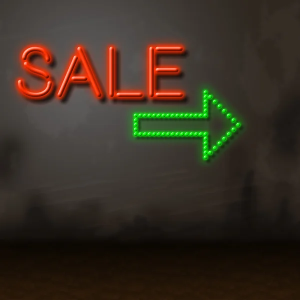 Verkoop neon vertegenwoordigt verkoop koopwaar en gloeiende — Stockfoto