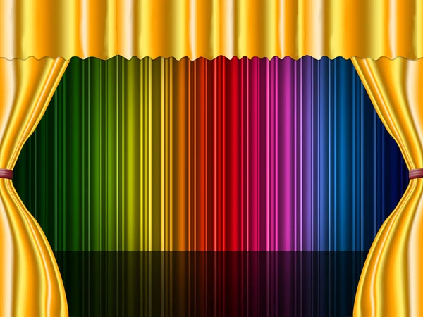 Bühnenfarbe zeigt Leerraum und Farben an — Stockfoto