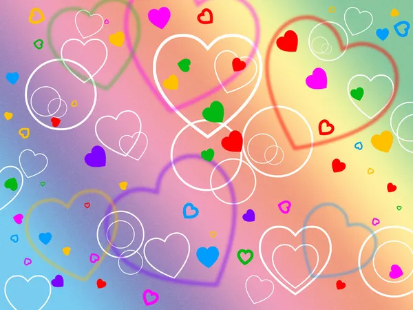 Цветной сердечный выстрел в День святого Валентина — стоковое фото