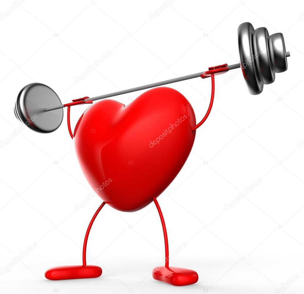 Fitness Weights Means Valentine Day And Athletic