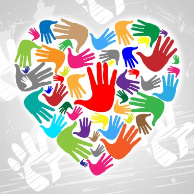 kalp el Sevgililer günü ve resmi gösterir