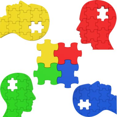 denk dat puzzel geeft aan teamwerk en overweging