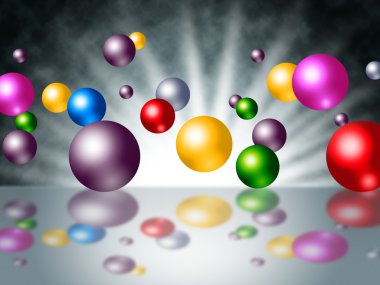 yapraklara küre spectrum renkleri ve küreler gösterir