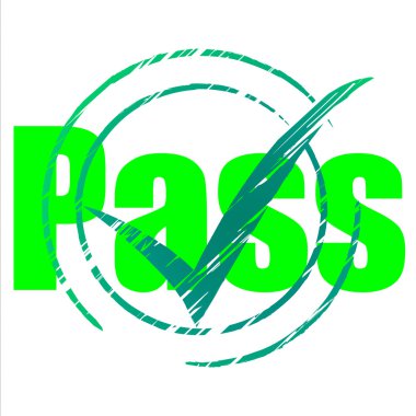 pass kene Evet geçen gösterir ve onaylama