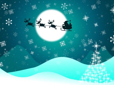 Dolunay ve Noel Xmas ağacı anlamına gelir