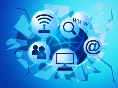 world wide web ve facebook sosyal medya gösterir