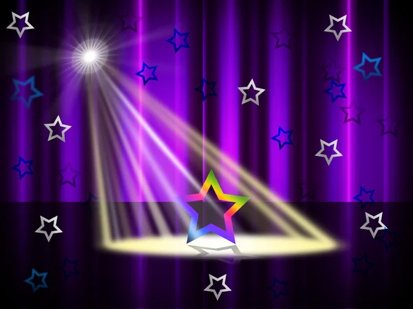 Scheinwerfer lila bedeutet Bühnenlicht und Lichtkegel — Stockfoto