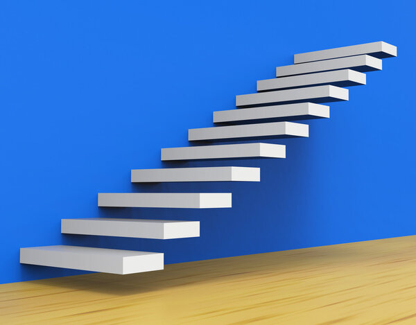 Лестница роста показывает лестницу вверх и вверх
