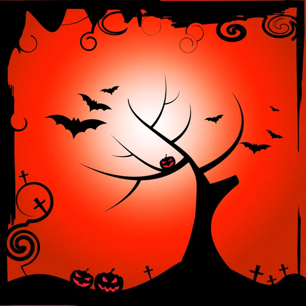 Fladdermöss halloween: knep eller behandla och hösten — Stockfoto