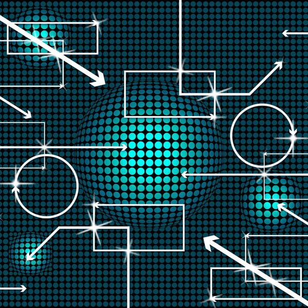 Diagram przepływu reprezentuje hi tech i tło — Zdjęcie stockowe