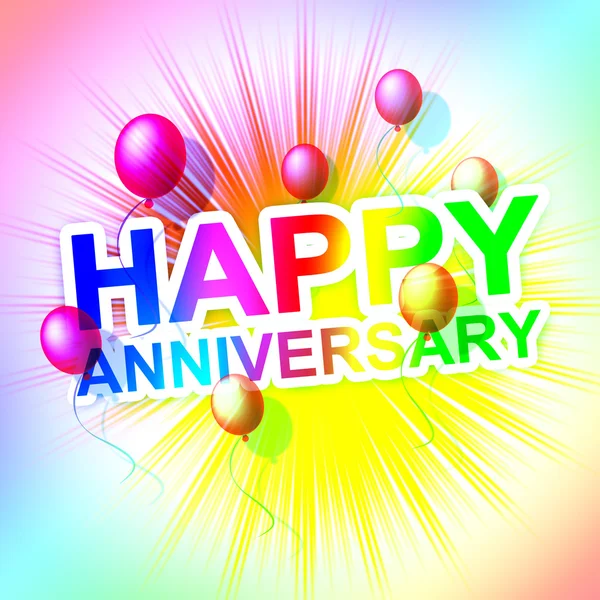 Happy Anniversary Represents Cheerful Greeting And Celebrate — Stock Photo, Image