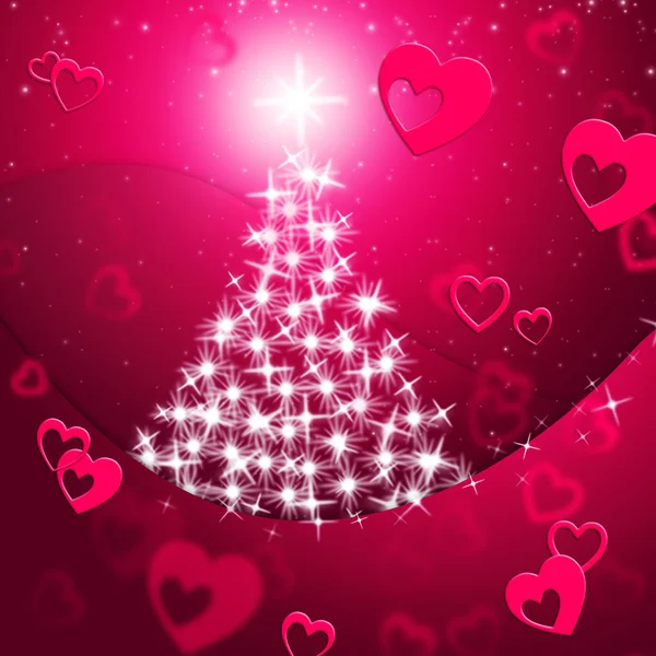 Xmas Tree Shows Valentine's Day And Festive — Stock Photo, Image