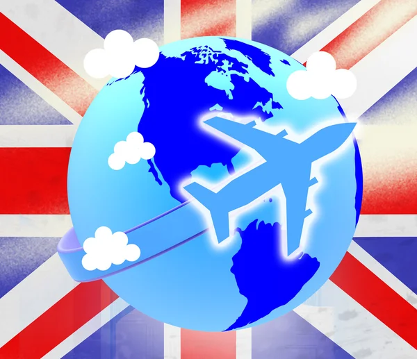 Union Jack Represents English Flag And Airline — Stock Photo, Image