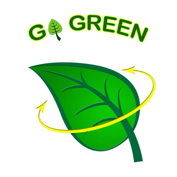 Go green steht für Earth Day und umweltfreundlich — Stockfoto