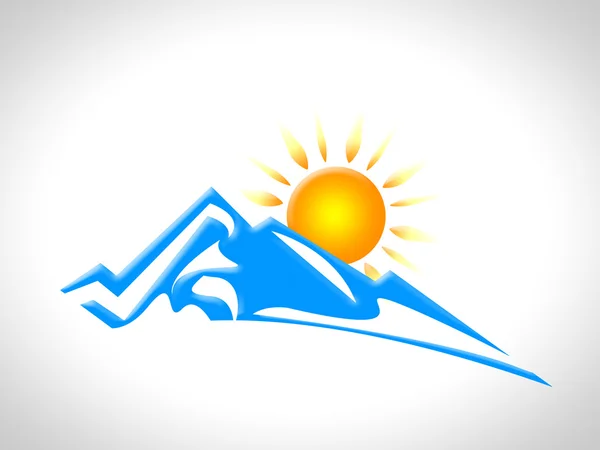 Snow Mountain Represents Sun Snowy And Sunshine — Stock Photo, Image