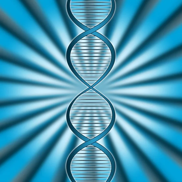 Raios de Dna indica código genético e feixe — Fotografia de Stock