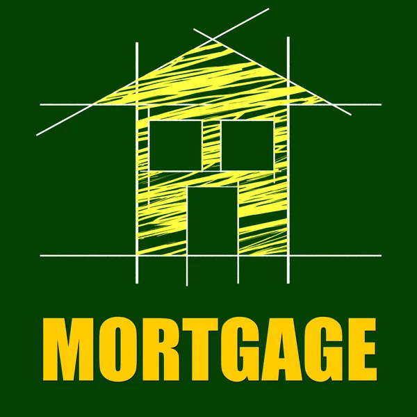 Haus Hypothek zeigt borgen Geld und Wohnung — Stockfoto