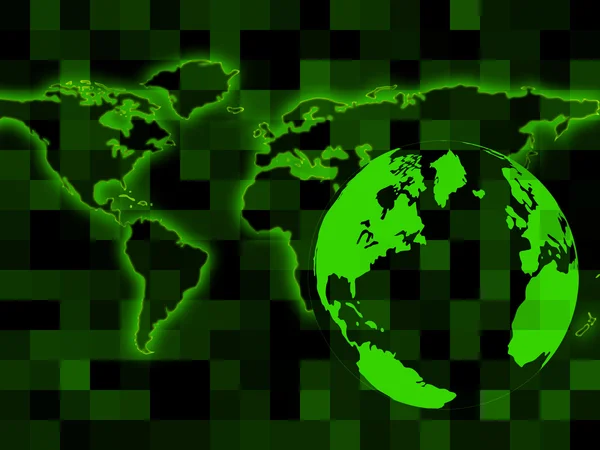 Mapa del mundo indica la globalización Planeta y mundano —  Fotos de Stock