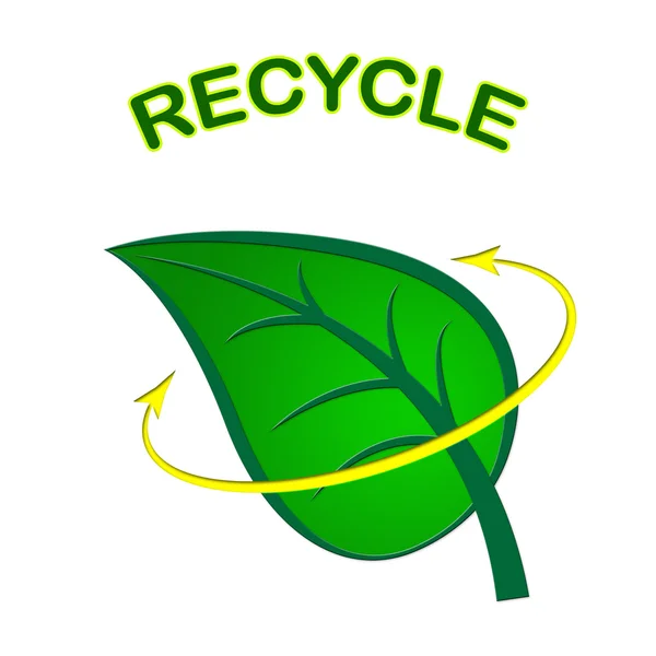 Recycle blad vertegenwoordigt aarde vriendelijke en instandhouding — Stockfoto