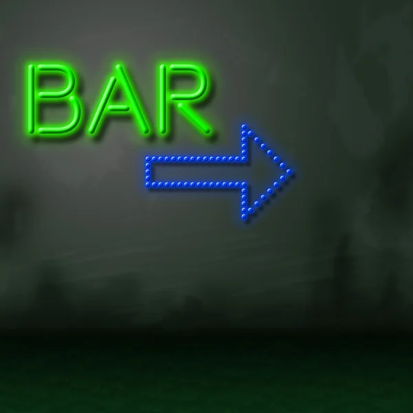 Bar Neon Represents Nightlife Glowing And Tavern — Stock Photo, Image