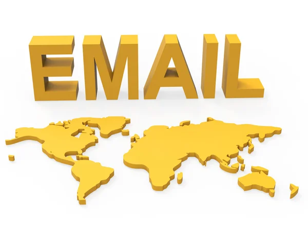 World Email Shows Send Message And Earth — Stock Photo, Image