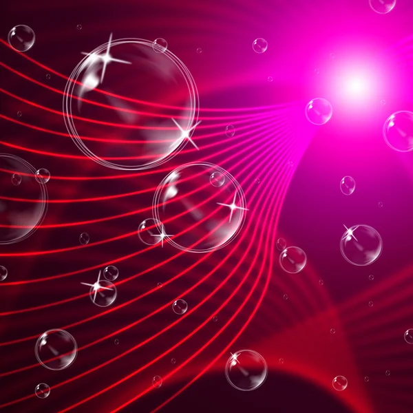 Red Background Represents Wave Bubble And Twist — Stock Photo, Image