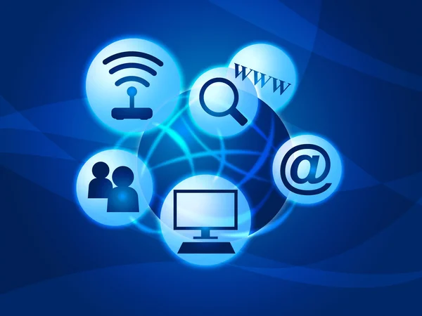 World wide web ve facebook sosyal medya gösterir — Stok fotoğraf